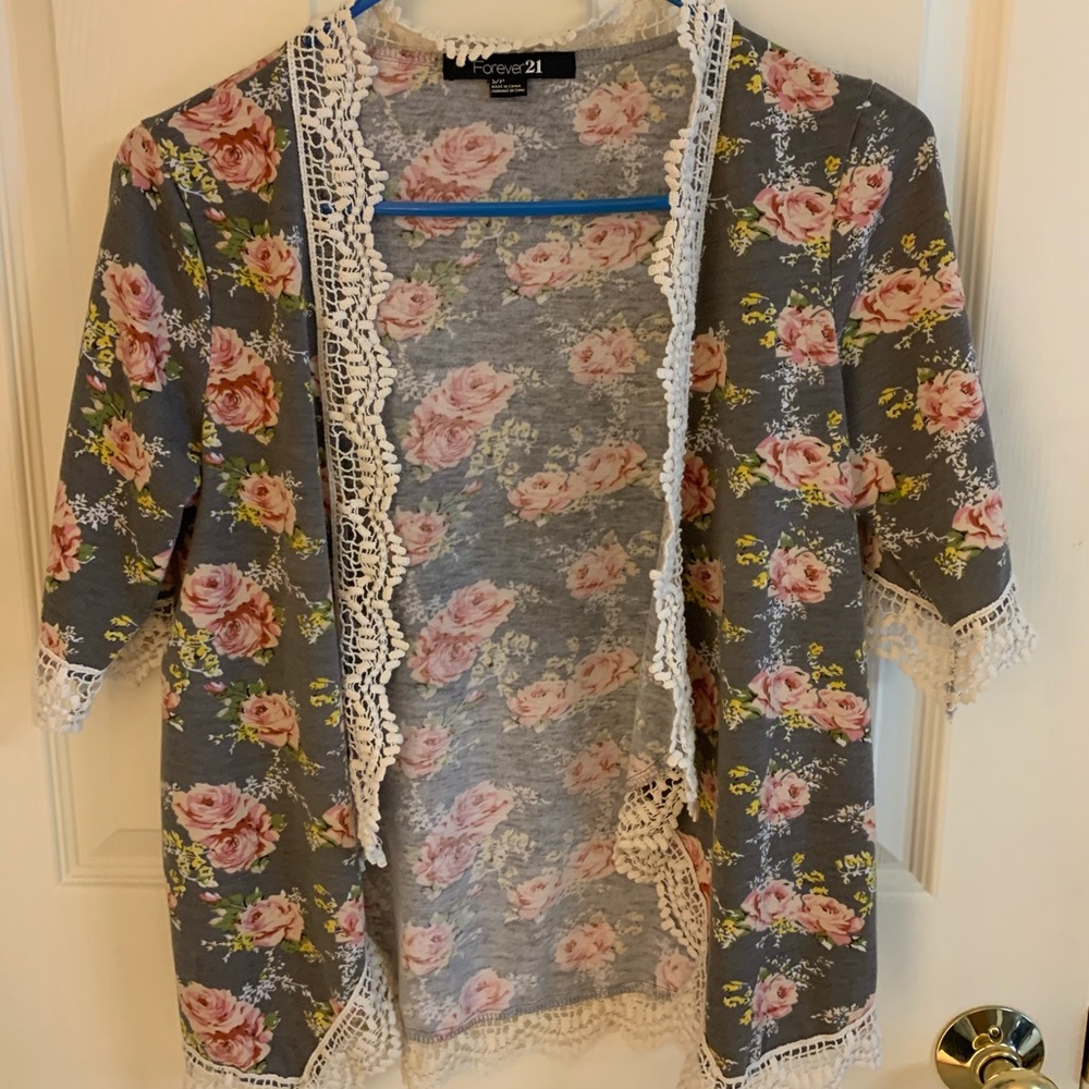 Forever 21 Floral Cardigan